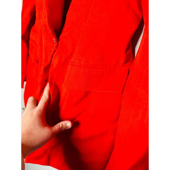 DEREK LAM 10 CROSBY Red Front Button Closure Noah Single Breast Jacket Blazer 4 - Picture 8 of 16
